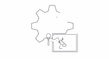 Bir vites, bir kişi sunumu ve bir büyüme grafiği içeren bir iş sunumu, strateji ve ilerlemeyi göstermek için idealdir..