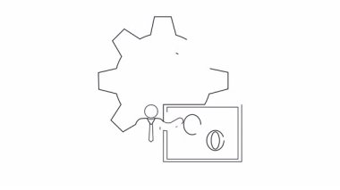 İş stratejisini ve finansal planlamayı sembolize eden bir vites simgesiyle finansal bir sunum. Büyüme ve yatırım kavramlarını göstermek için mükemmel..