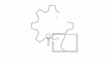 Makine ve bakım üzerine yoğunlaşarak, mühendislik endüstrisindeki petrol yağlama üzerine bir eğitim oturumunun bir çizimi.