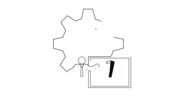 Sorun çözme, vites ve ekranda soru işareti içeren bir sunum. Zorlukları ve çözümleri göstermek için mükemmel.