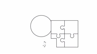 Mali stratejiyi ve problem çözmeyi sembolize eden basit bir teçhizat, para ve yapboz çizimi.