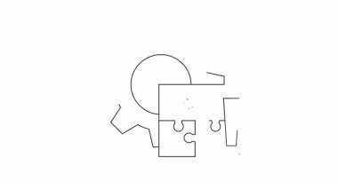 Bir teçhizat, bulmaca parçaları ve ünlem işareti, problem çözmeyi, teknik sorunları ve çözümleri sembolize ediyor..