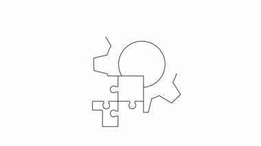 Bir vites, bulmaca parçaları ve klasör ile bütünleşme kavramını gösteren basit bir çizim.