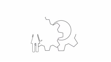 Kadınların teknolojideki rolünün sembolik bir temsili, dişliler ve bir kadın figürü aracılığıyla gelişim ve güç gösterisi..