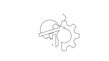 Viteslerin ve yükselen grafiğin grafik gösterimi, iş performansını, teknolojik ilerlemeyi ve operasyonel verimliliği sembolize eder..