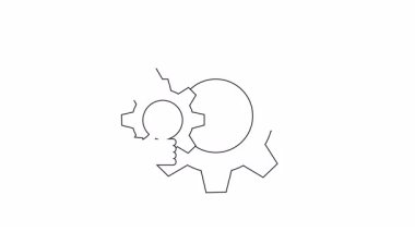 Çarkları ayarlayan bir eli içeren animasyon dişli mekanizması. Takım çalışması, mühendislik ve hassasiyet kavramlarını göstermek için mükemmel..