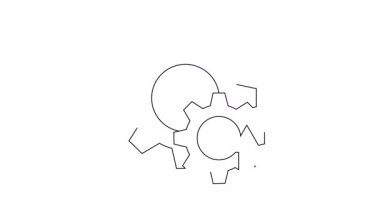 Canlandırılmış dişli simgesi güncellemeleri, ilerlemeyi ve teknolojik ilerlemeyi simgeliyor. Sistem güncellemeleri, yazılım geliştirmeleri veya süreç iyileştirmeleri için ideal.