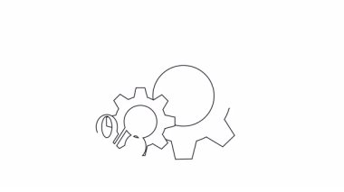 Yüzde simgesi olan hareketli dişliler, iş verimliliğini ve optimizasyonu sembolize ediyor. Verimliliği ve ilerlemeyi göstermek için mükemmel..