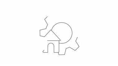 Akıllı ev otomasyon sistemi animasyon konsepti. Vites, ev ve saat sembolleri. Vektör illüstrasyonu.