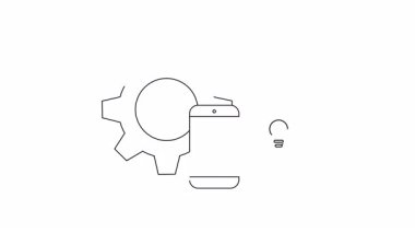 Mobil uygulama gelişiminin görsel bir temsili, bir dişli, bir telefon ve bir fikir baloncuğu, yenilik ve yaratım sürecini sembolize ediyor.