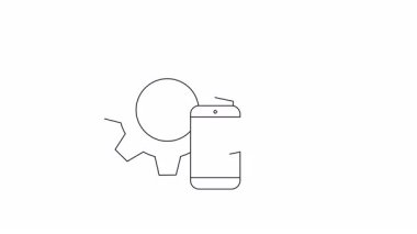 Mobil uygulama optimizasyonu bir dişli, telefon ve büyüme grafiği ile. İş ve teknoloji içeriği için mükemmel.