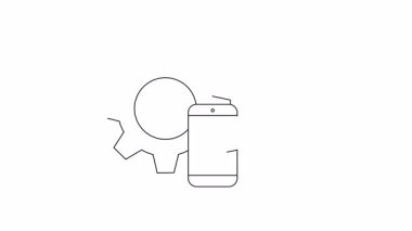 Bir vites, akıllı telefon ve para çantası ikonu ile tasvir edilen, finansal başarıya götüren kavramsal bir resimleme mobil otomasyonu.