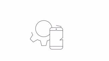 Ayarlar, makas ve vites simgesi ile telefon özelleştirmesinin animasyon çizimi. Teknik dersler, uygulama demoları ve kişiselleştirme rehberleri için mükemmel..