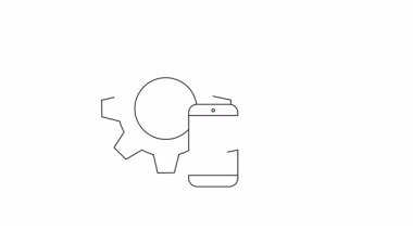 Teçhizat, telefon ve su damlası ikonlu teknik destek mobil uygulama kavramı. Teknoloji ve yardım için modern tasarım.