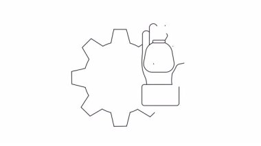 Finansal mühendislik kavramlarını temsil eden, para çantasını tutan bir el ve dişlinin basit bir animasyonu..