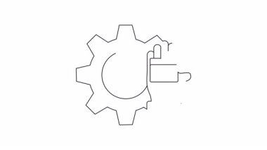 Ekip çalışması, mekanik ya da problem çözme gibi kavramları göstermek için mükemmel bir el ve dişli animasyonu. Temiz ve minimalist tasarım.