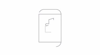 Akıllı telefondaki dijital cüzdanı gösteren animasyon çizgileri, mobil ödemeleri ve finansal teknolojiyi temsil ediyor..