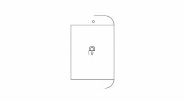 İnternetten yemek sipariş etmenin kolaylığını sembolize eden basit bir yemek dağıtım uygulaması simgesi. Gıda teknolojisi ve dijital servis promosyonları için mükemmel..