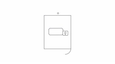 Bir dolarlık banknot ve asma kilidi gösteren akıllı telefonun basit bir çizgisi. Güvenli mobil bankacılık ve finansal güvenliği simgeliyor..