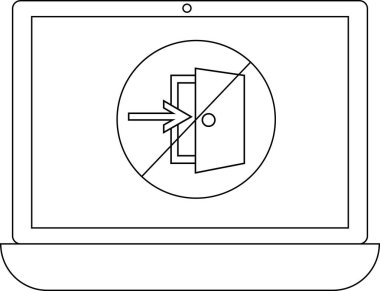 Bloke erişimi gösteren, dijital güvenlik ve erişim kontrol tedbirlerini temsil eden bir dizüstü bilgisayar.