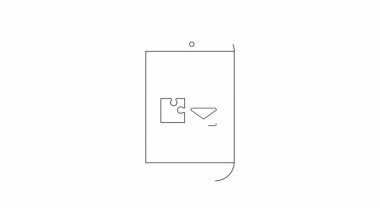 Bir bulmaca ve e- posta simgesini gösteren, uygulama entegrasyonu ve iletişim çözümlerini temsil eden bir cep telefonunun canlandırması.