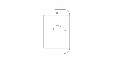 Kalp ve dişli sembollü bir telefon uygulaması simgesinin basit bir animasyonu, teknoloji ve aşk temaları için mükemmel..