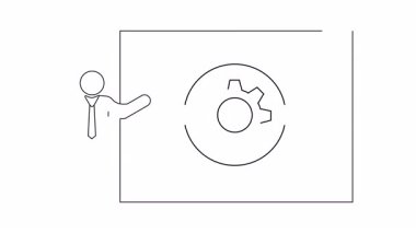 Bir dişli mekanizmasını gösteren, sürekli gelişmeyi ve operasyonel verimliliği simgeleyen bir iş sunumu. Kurumsal eğitim ve strateji videoları için ideal.