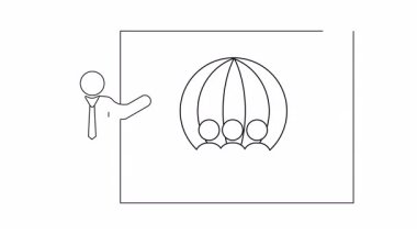 Küresel bir ekibi gösteren bir sunum, iş ve işbirliği kavramları için ideal. Kolay entegrasyon için basit çizgi sanatı.