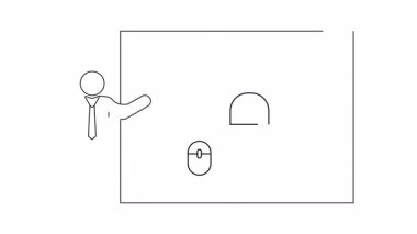 Basit bir çevrimiçi sunum ikonu animasyonu, iş, teknoloji ve iletişim temaları için mükemmel. Projelerinizi geliştirmek için kullanın.