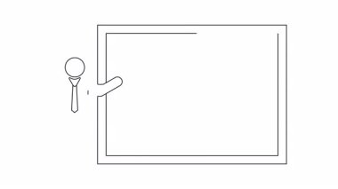 İşletme ve eğitim içeriği için ideal olan başarılı bir projenin sunumunu gösteren minimalist bir çizim.