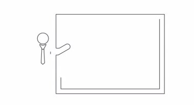 Bir sunucunun bir kişiyi ve kontrol işaretlerini gösteren basit bir çizgi çizimi, becerileri ve nitelikleri sembolize eder.