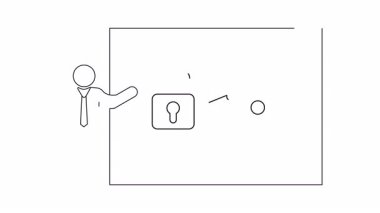 Bir kilit ve anahtar içeren güvenlik kavramlarının görsel bir temsili, kolay anlaşılabilmesi için açık ve basit bir şekilde sunulmaktadır..