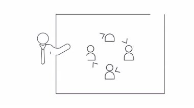 İş ortamında takım çalışması, işbirliği ve iletişim üzerine bir sunum, başarı için birlikte çalışmanın önemini vurgular.