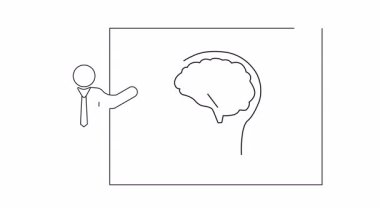 Elmas bir zihin kavramını açıklayan sunucunun sürekli çizdiği çizgi. İş, eğitim veya kendini geliştirme içeriği için mükemmel.