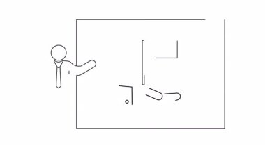 Basit bir animasyon, bir sunucuyu elinde bayrak tutan bir elle göstererek başarıyı ve başarıyı simgeliyor..