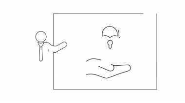 Sunucuyu, eli ve kalp şeklindeki kilidi gösteren bir tasvir sunumda güvenlik ve koruma kavramlarını sembolize ediyor..