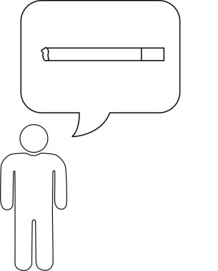 Bir insan sigara içmeyi, bağımlılığı ve bırakma arzusunu temsil etmeyi düşünüyor..