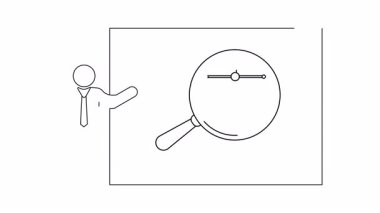 Adalet terazisi üzerine bir sunum, büyüteç altında adalet terazisi, dikkati ve adaleti simgeliyor..