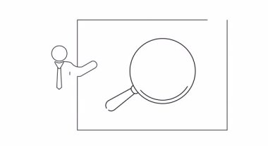 Büyüteç altında okla delinmiş bir kalbi gösteren sunucunun basit bir çizimi.
