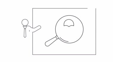 Veri güvenliği ve koruma kavramlarını açıklayan basit bir çizgi sanatı animasyonu. Sunumlar veya eğitim içeriği için mükemmel.