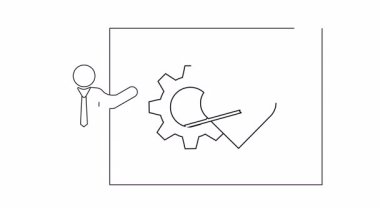 Kalp, ok ve dişli mekanizması arasındaki ilişkiyi açıklayan bir iş sunumu. Karmaşık kavramların basitleştirilmiş bir görsel temsili.