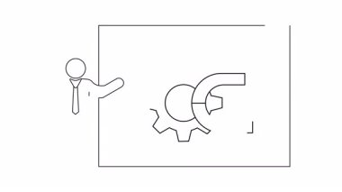 Manyetizma ve mekanik arasındaki ilişkiyi açıklayan basit bir çizgi çizimi, ekranda bir vites ve mıknatıs ile görselleştirilmiş..