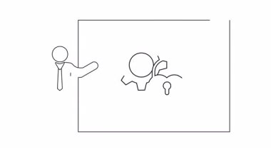 Bir sunucunun basit bir çizgi çizimi, teçhizatlı bir ekranın yanında duruyor ve açık kalp şeklinde bir asma kilit, güvenlik ayarlarını temsil ediyor..