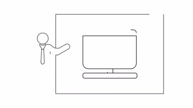 Sağlık teknolojisi, dijital çözümler ve tıbbi gelişmeler üzerine bir sunum. Tıbbi kartla bilgisayar ekranı sunan bir kişinin ana hatları..