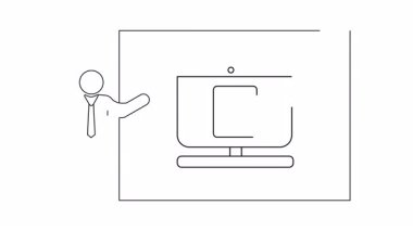 Ekranda hesap makinesi uygulaması sunan bir kişinin tasviri, sunumlar, dersler veya eğitim içeriği için idealdir.
