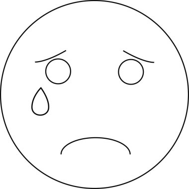 Üzüntü ve hayal kırıklığını ifade eden, gözyaşı damlasıyla hüzünlü bir ifade..