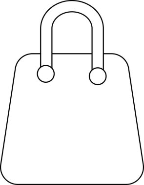 Klasik bir şekli ve sağlam sapları olan, boyama kitapları ya da tasarım elementleri için mükemmel bir el çantası minimalist çizimi..