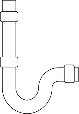 P-trap 'in basit bir çizimi, atıkların boşalmasına izin verirken kanalizasyon gazlarının binalara girmesini önleyen bir tesisat armatürü..