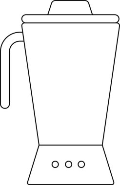 Mutfak gereçleri tasarımları, tarifler ya da yemek hazırlama üzerine eğitim materyalleri için mükemmel bir blender çizgisi çizimi..