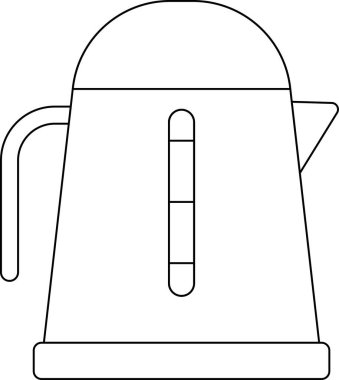 Basit bir elektrikli çaydanlık çizimi, mutfak aletlerini, çay saatini veya kahve molalarını modern tarzda göstermek için mükemmel..